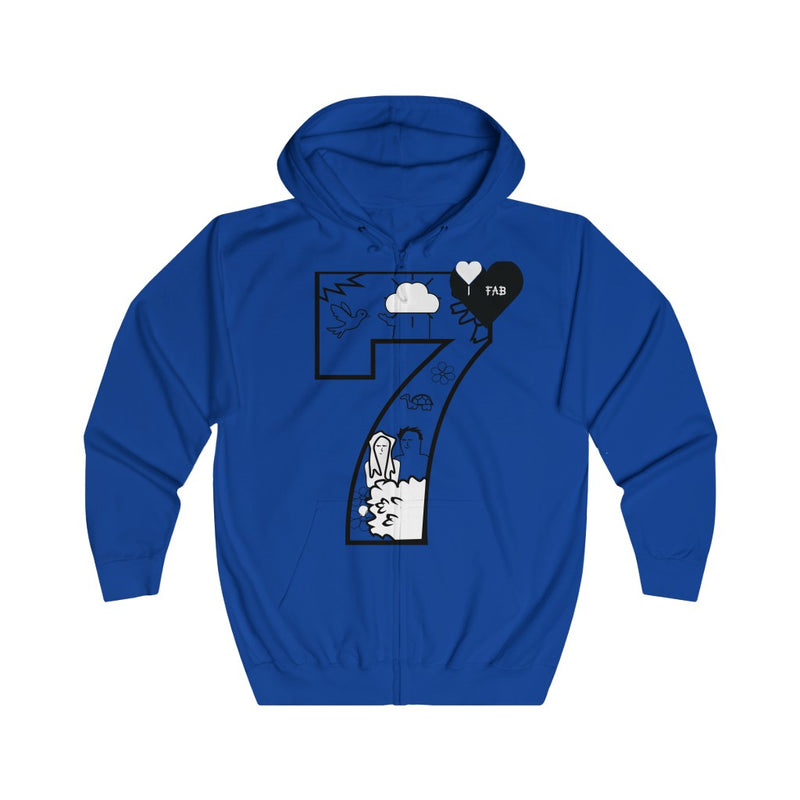 Im Fabolous 7 Days Unisex Full Zip Hoodie (WhiteHeart)