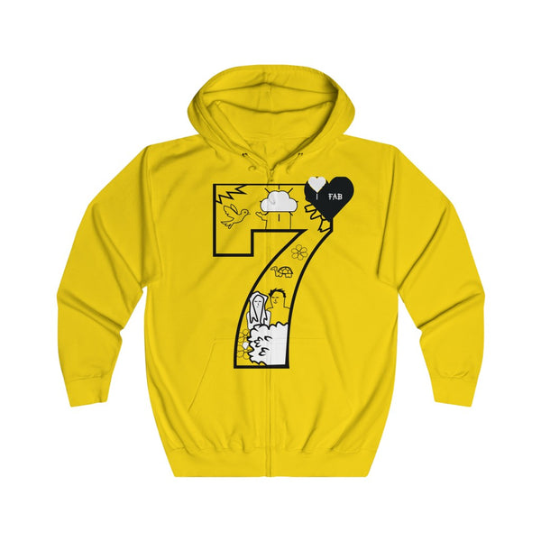 Im Fabolous 7 Days Unisex Full Zip Hoodie (WhiteHeart)