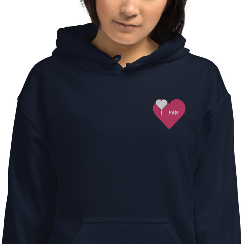 Im Fabolous BigHeart Unisex Hoodie (WhiteHeart)